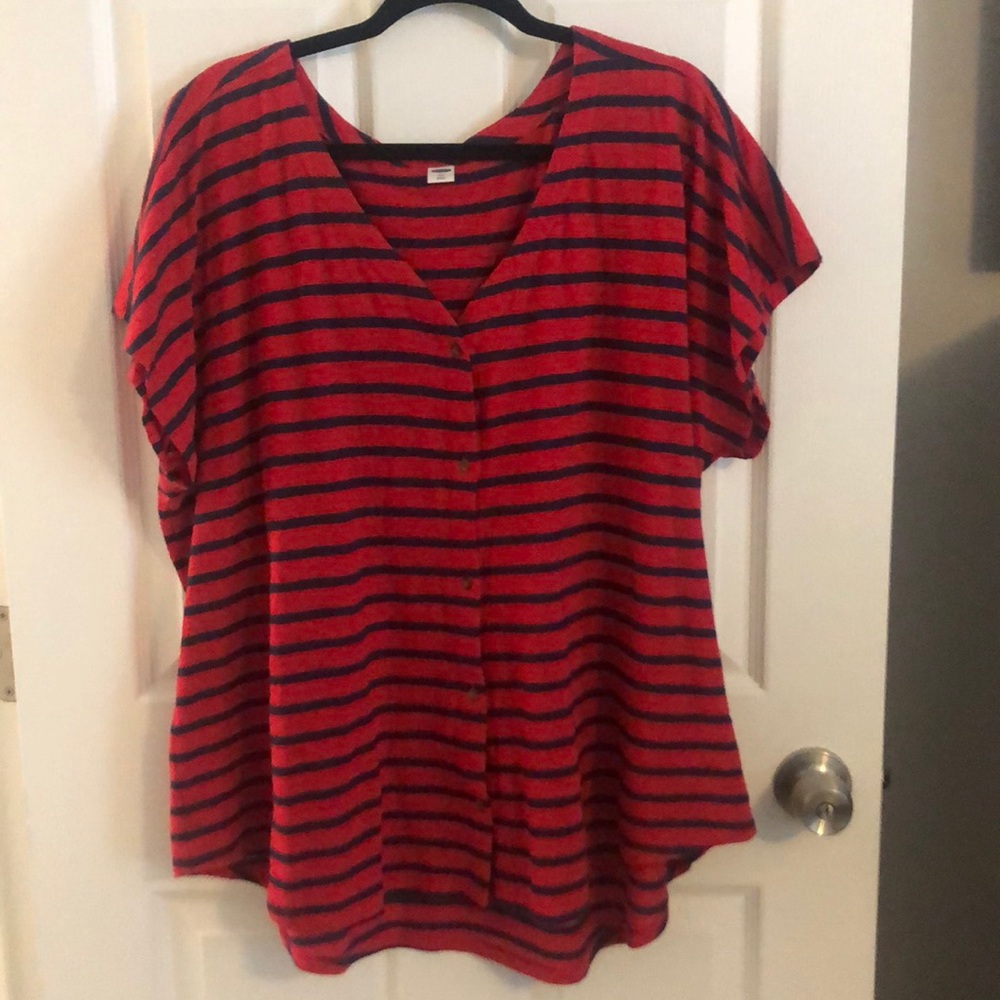 Old Navy red with navy stripes top!